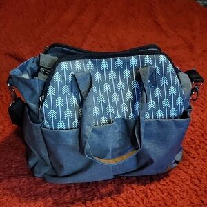Navy Arrow Patterned Women's Baby Bag